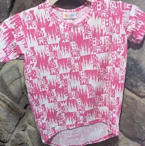 Girls LuLaRoe Pink Cinderella Castle Gracie
